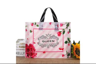 Promotional Customized Compostable Shopping Bag Eco Friendly PE HDPE Plastic Packaging Soft Loop Bags For Garment