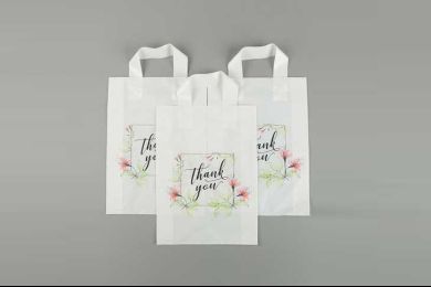 Recyclable Household Customized Printed Reusable Heavy Duty Poly Carrier Handle Soft Lopp Plastic Bag For Shopping